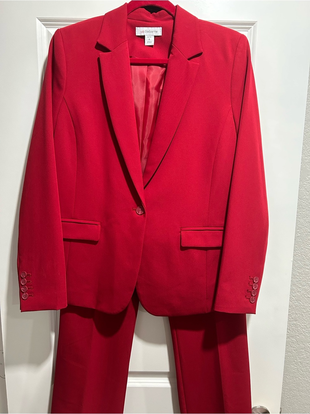 Liz Claiborne Bright Red Women's Suit Blazer and Pants
